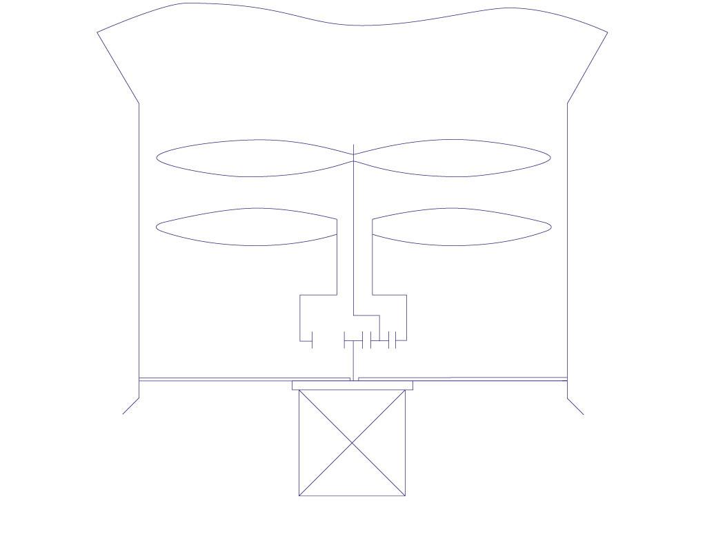 Рис. 2. Схема привода с применением для каждого из коаксиальных валов отдельного мотор-редуктора